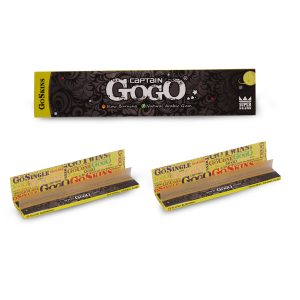 Captain GoGo Booklet Unbleached  Supper Slim Paper King Size Unrolled Rolling Papers Pack Of 50