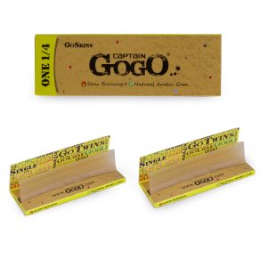 Captain GoGo Booklet Unbleached 14 Size Unrolled Rolling Papers Pack Of 50