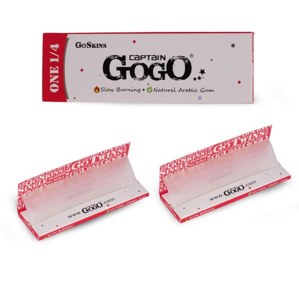 Captain GoGo Booklet Bleached 1/4 Size Unrolled Rolling Papers Pack Of 50 - Image 2