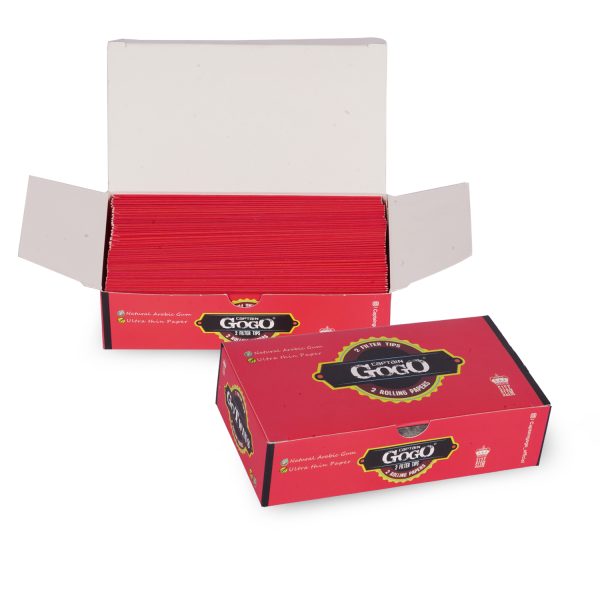 Captain GoGo Gotwins 2 Papers with 2 Filters Bleached, Unrolled Rolling Papers King Size Pack Of 50