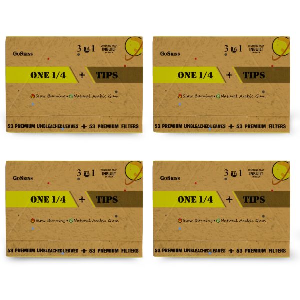 Captain GoGo Natural Unbleached Rolling Papers with Filter 1/4 Size Booklet Pack Of 24 - Image 2