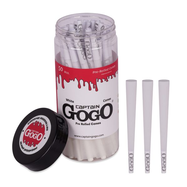 Captain GoGo Bleached Pre-Rolled Cone King Size Pack Of 50 - Image 2