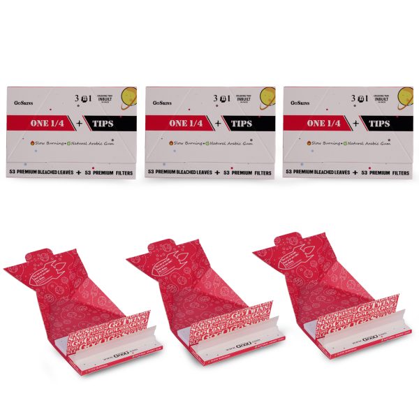 Captain GoGo Bleached Rolling Papers with Filter 1/4 Size Booklet Pack Of 24 - Image 3