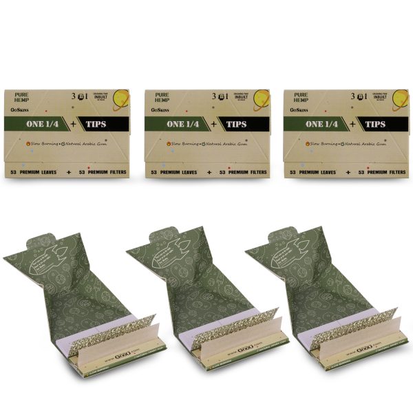 Captain GoGo Hemp Rolling Papers with Filter 14 Size Booklet Pack Of 24 - Image 2