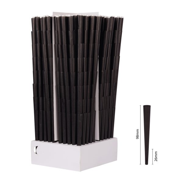 Bulk Pre Rolled Cone Black 98/26 size 800 cones