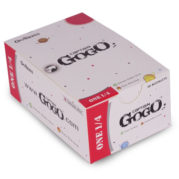 Captain GoGo Booklet Bleached 1/4 Size Unrolled Rolling Papers Pack Of 50