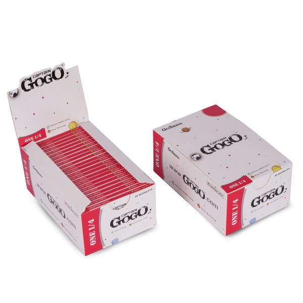 Captain GoGo Booklet Bleached 14 Size Unrolled Rolling Papers Pack Of 50 - Image 3