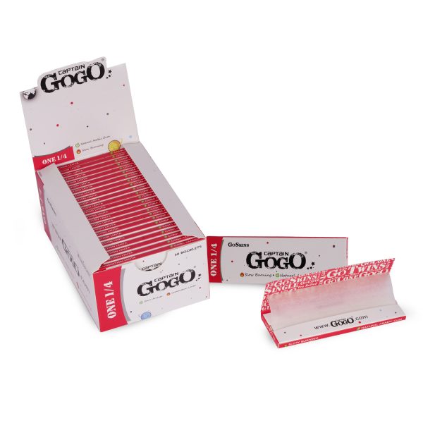 Captain GoGo Booklet Bleached 1/4 Size Unrolled Rolling Papers Pack Of 50 - Image 4