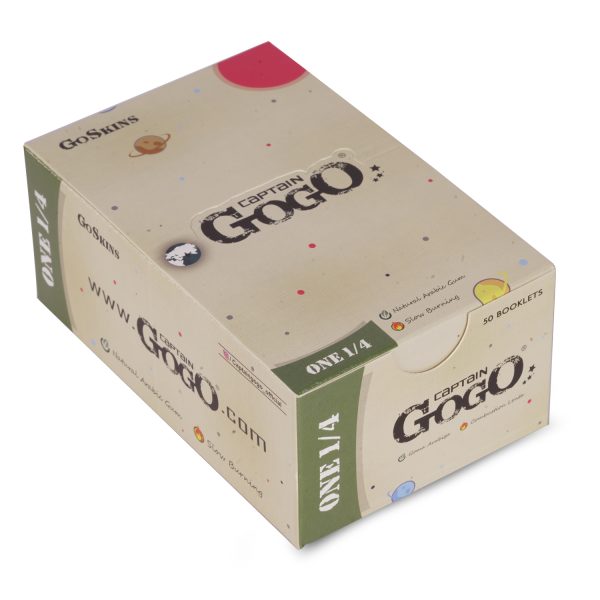 Captain GoGo Booklet Hemp 14 Size Unrolled Rolling Papers Pack Of 50 - Image 2