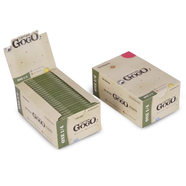 Captain GoGo Booklet Hemp 14 Size Unrolled Rolling Papers Pack Of 50 - Image 3