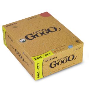 Captain GoGo Unbleached Rollout Rolling Paper 45mm Width, 5m Length Pack Of 24
