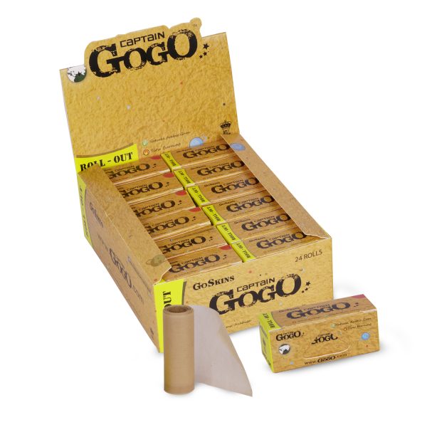 Captain GoGo Unbleached Rollout Rolling Paper 45mm Width, 5m Length Pack Of 24 - Image 4
