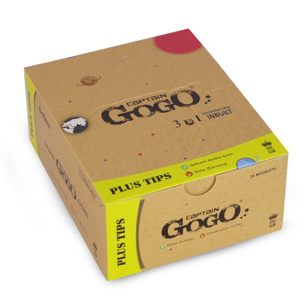 Captain GoGo Natural Unbleached Rolling Papers with Filter King Size Booklet Pack Of 24 - Image 2