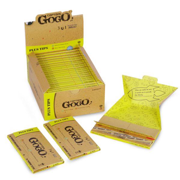 Captain GoGo Natural Unbleached Rolling Papers with Filter King Size Booklet Pack Of 24 - Image 4