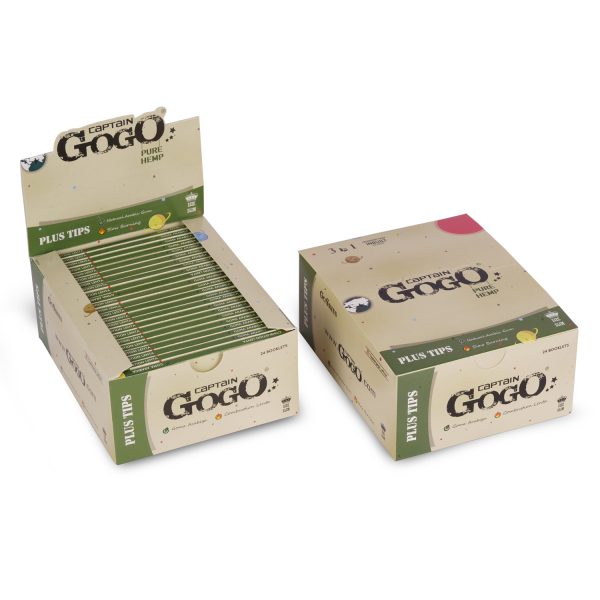 Captain GoGo Hemp Rolling Papers with Filter King Size Booklet Pack Of 24 - Image 3