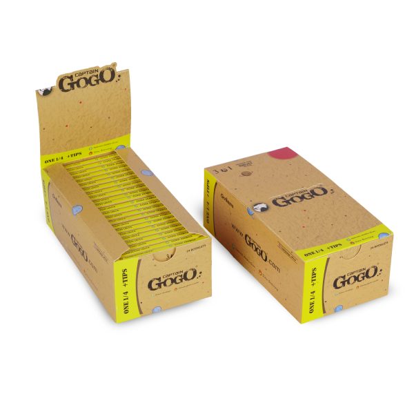 Captain GoGo Natural Unbleached Rolling Papers with Filter 1/4 Size Booklet Pack Of 24 - Image 4