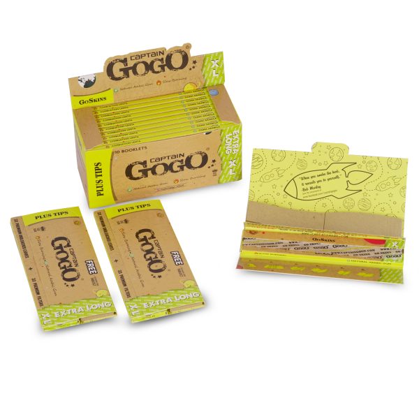 Captain GoGo Natural Unbleached Rolling Papers with Filter XL Size Booklet Pack Of 10 - Image 3