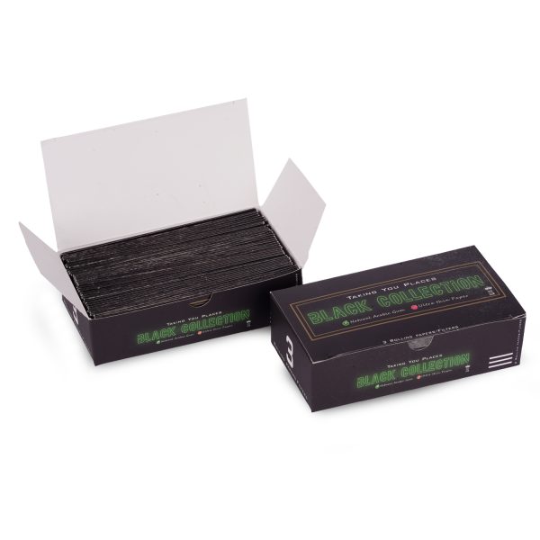 Captain GoGo Gotwins 3 Papers with 3 Filters Black, Unrolled Rolling Papers King Size Pack Of 50 - Image 3