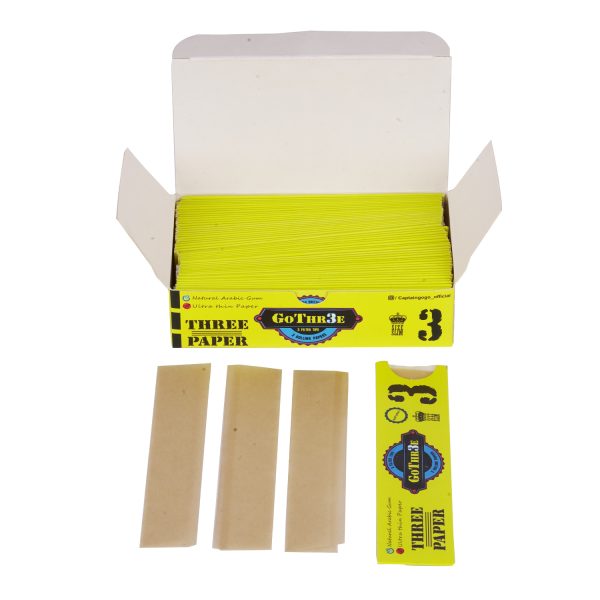 Captain GoGo Gotwins 3 Papers with 3 Filters Unbleached, Unrolled Rolling Papers King Size Pack Of 50 - Image 4