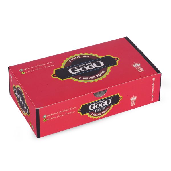 Captain GoGo Gotwins 2 Papers with 2 Filters Bleached, Unrolled Rolling Papers King Size Pack Of 50 - Image 2