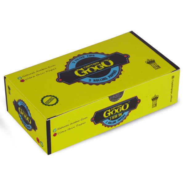 Captain GoGo Gotwins 2 Papers with 2 Filters Unbleached, Unrolled Rolling Papers King Size Pack Of 50