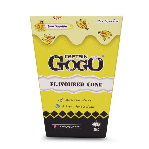 Captain GoGo Banana Flavoured Pre-Rolled Cone King Pack Of 30 - Image 6
