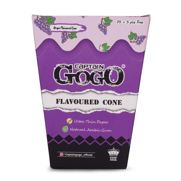 Captain GoGo Grapes Flavoured Pre-Rolled Cone King Pack Of 30 - Image 6