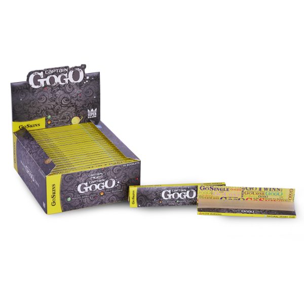 Captain GoGo Booklet Unbleached  Supper Slim Paper King Size Unrolled Rolling Papers Pack Of 50 - Image 6